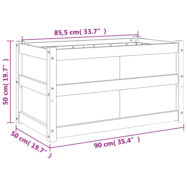 Odlingslåda 90x50x50 cm massiv furu