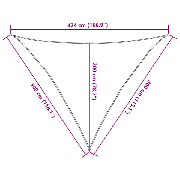 Solsegel ljusgrå 3x3x4,24 m 100% polyesteroxford