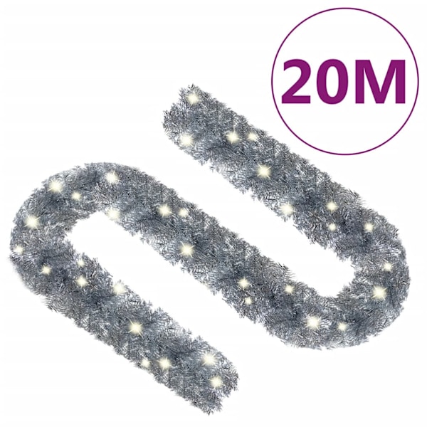 Julgirlang med LED-lampor 20 m silver