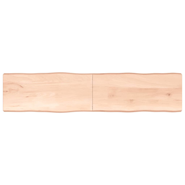 Bordsskiva 220x50x(2-6) cm obehandlad massiv ek levande kant