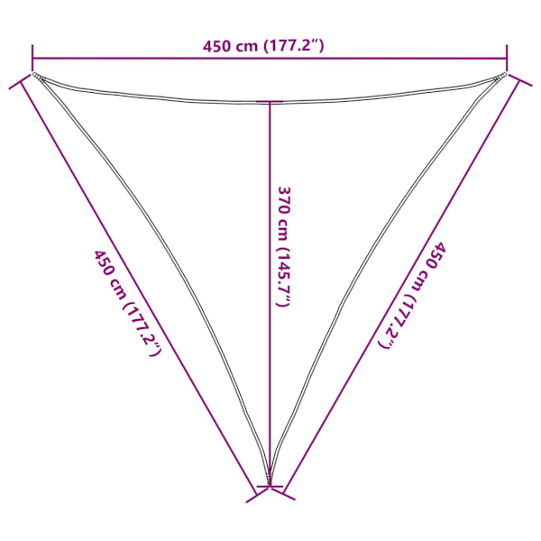 Solsegel 160 g/m² brun 4,5x4,5x4,5 m HDPE