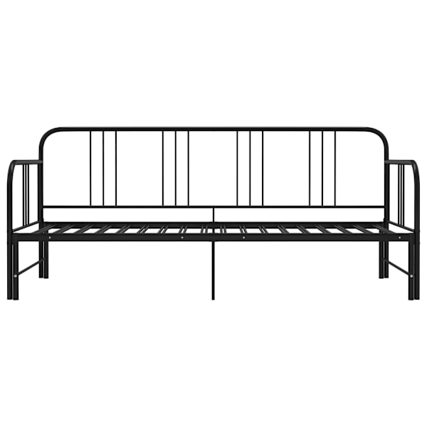 Utdragbar sängram bäddsoffa svart metall 90x200 cm