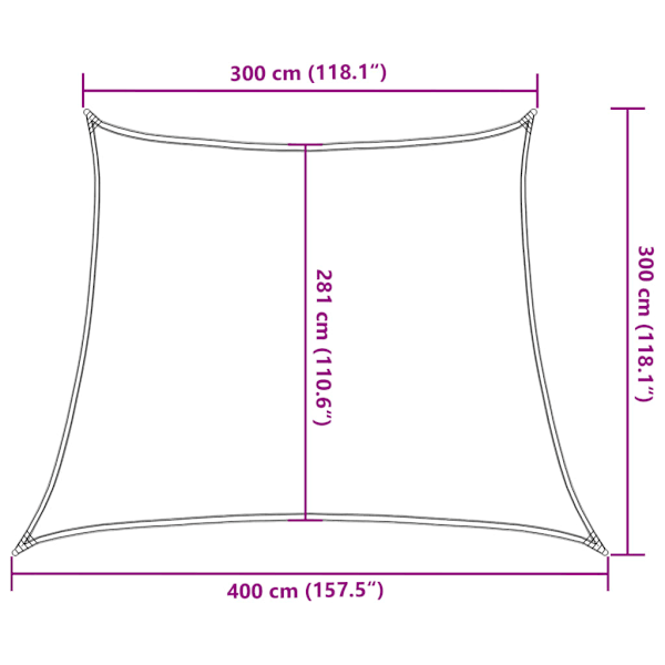 Solsegel 160 g/m² gul 3/4x3 m HDPE