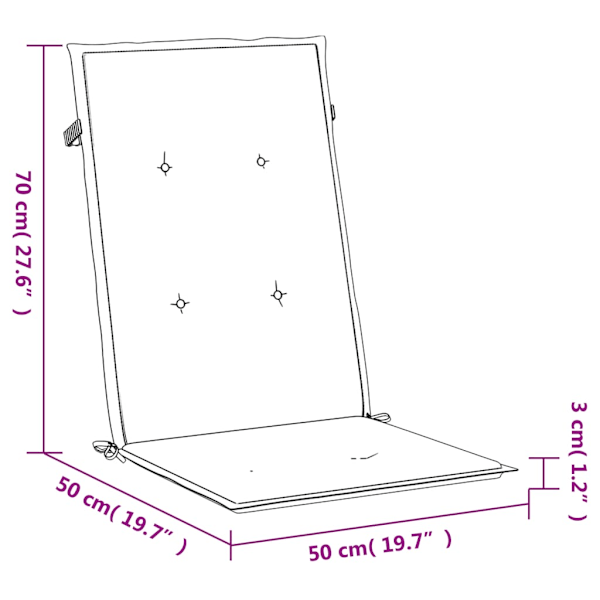 Stolsdynor 6 st svart 120x50x3 cm tyg