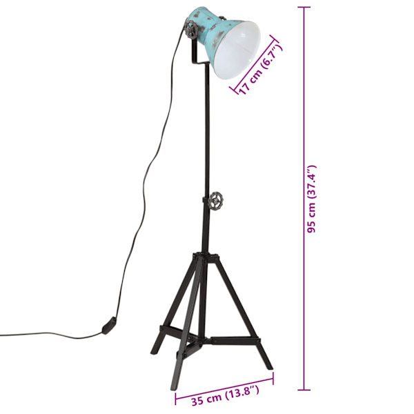 Golvlampa 25 W nött blå 35x35x65/95 cm E27