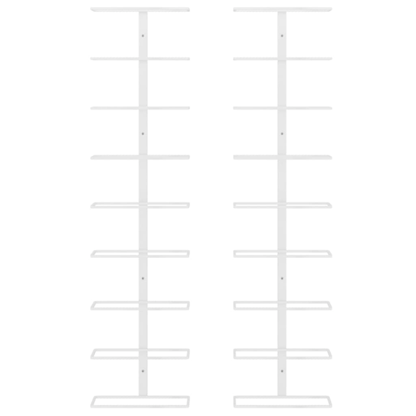 Väggmonterat vinställ för 9 flaskor 2 st vit järn