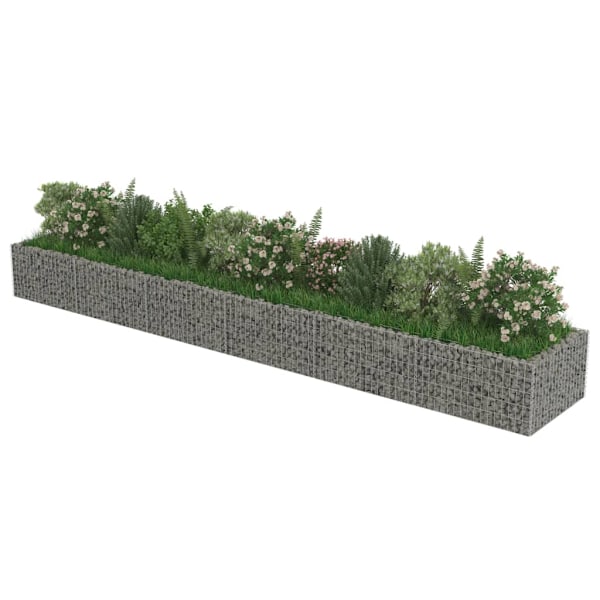 Planteringsgabion upphöjd galvaniserat stål 540x90x50 cm