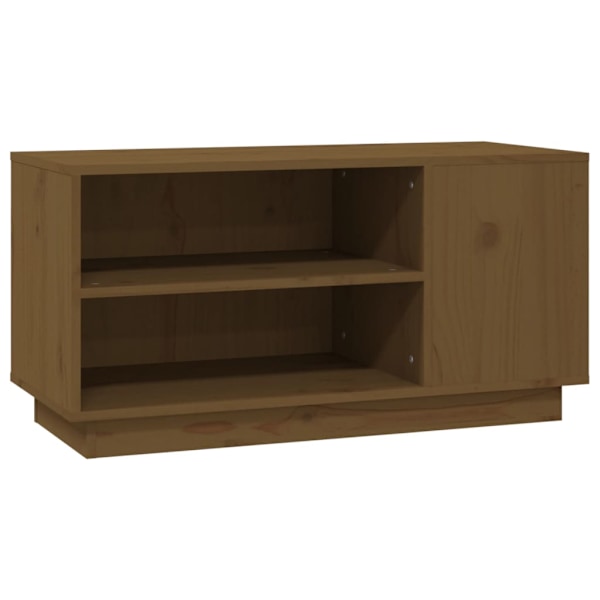 Tv-bänk honungsbrun 80x35x40,5 cm massiv furu