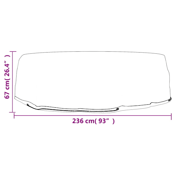 Överdrag till loungegrupp 2 st 10 öljetter Ø236x67 cm rund