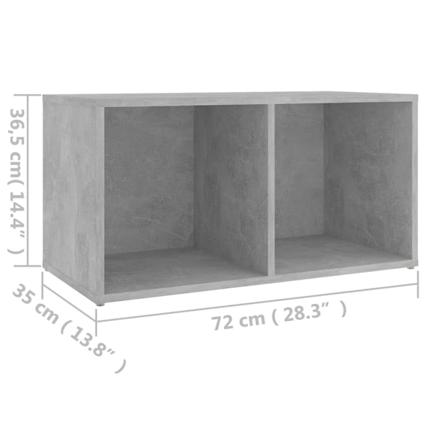 TV-bänk betonggrå 72x35x36,5 cm konstruerat trä