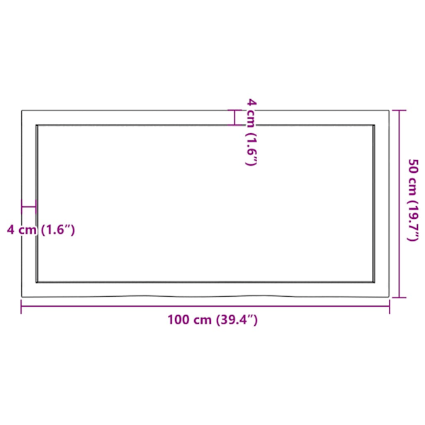 Bordsskiva ljusbrun 100x50x(2-6) cm behandlad massiv ek