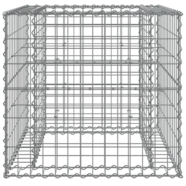 Gabionkorg silver 70x70x65 cm galvaniserat järn