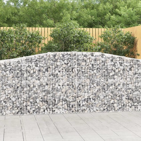 Gabion bågformad 400x50x100/120 cm galvaniserat järn