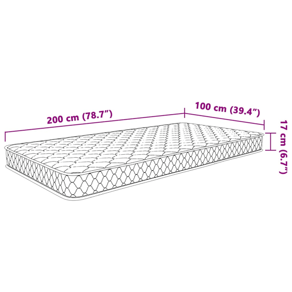 Memoryskummadrass vit 100x200x17 cm