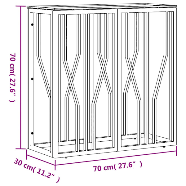 Avlastningsbord 70x30x70 cm rostfritt stål och glas