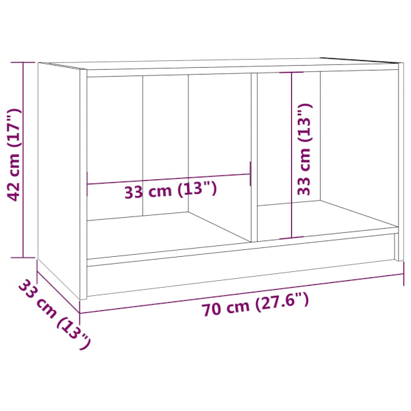 Tv-bänk svart 70x33x42 cm massiv furu