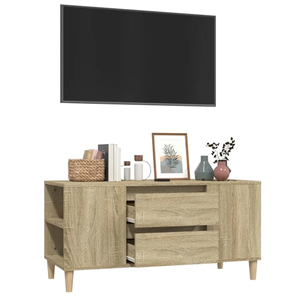 Tv-bänk sonoma-ek 102x44,5x50 cm konstruerat trä