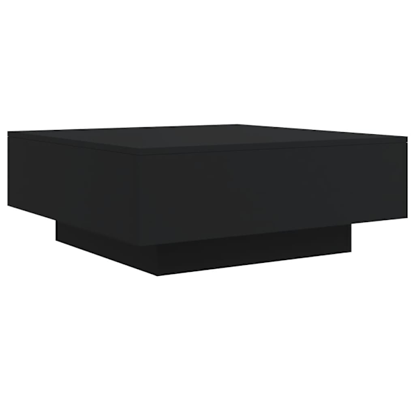 Soffbord med LED svart 80x80x31 cm