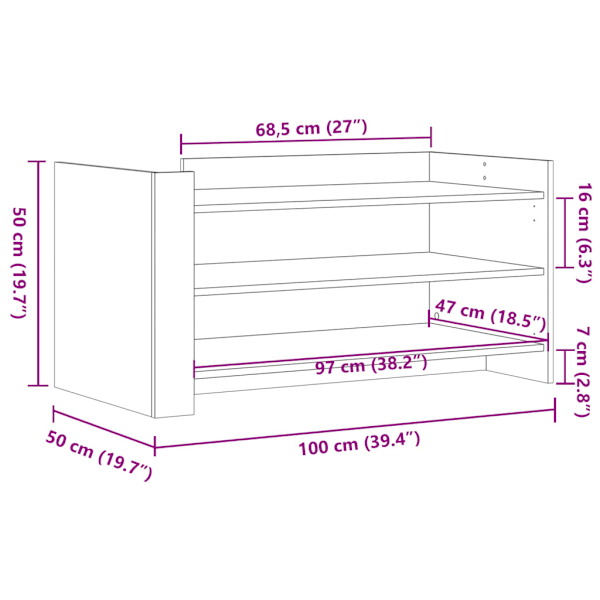 Soffbord svart 100x50x50 cm konstruerat trä