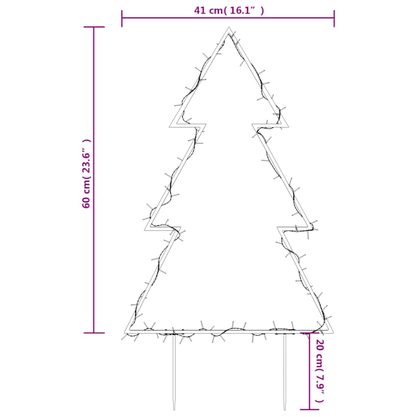 Julträd med spett 80 LEDs 60 cm