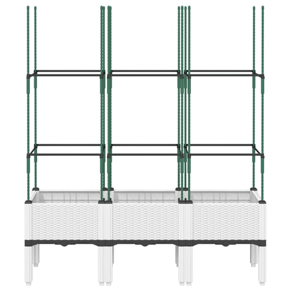 Odlingslåda med spaljé vit 120x40x142,5 cm PP