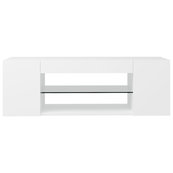 TV-bänk med LED-belysning vit 90x39x30 cm