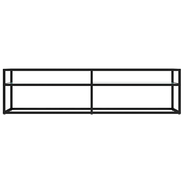 Tv-bänk vit marmor 160x40x40,5 cm härdat glas