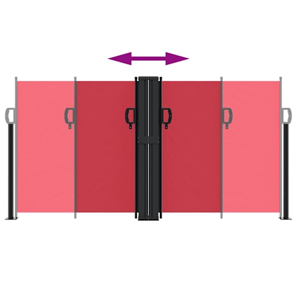 Infällbar sidomarkis röd 120x1200 cm