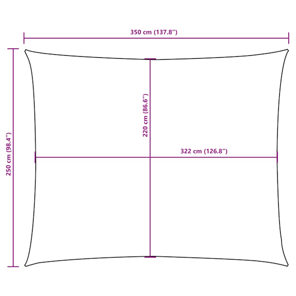 Solsegel oxfordtyg rektangulärt 2,5x3,5 m brun