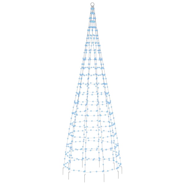 Julbelysning till flaggstång 550 LEDs blå 300 cm