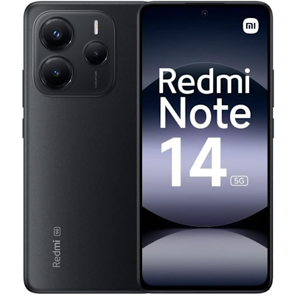 XIAOMI - Redmi Note 14 5G - 8 GB + 256 GB - Midnatt Svart Midnattssvart