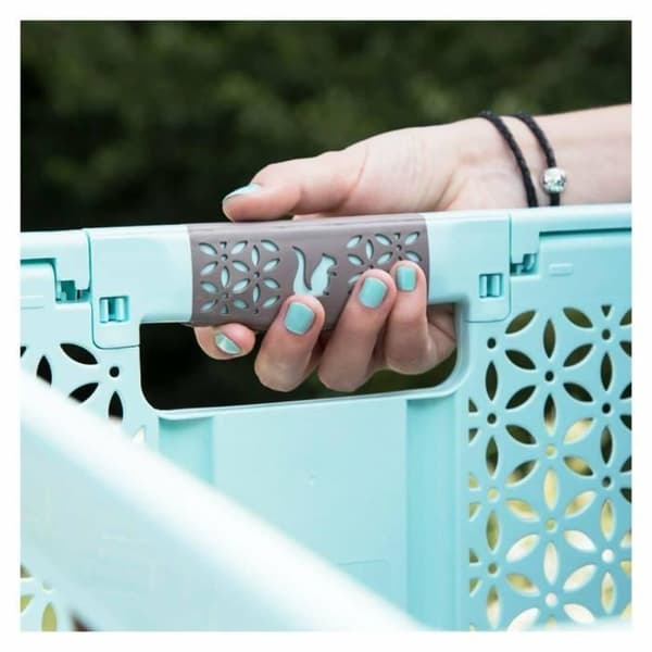 Lea foldbar indkøbskurv 32l Brun-Mint 1029 Keeper