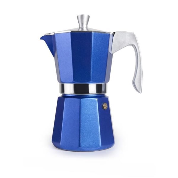 IBILI - Evva Blue Espressobryggare, 9 koppar, 450ml, Gjuten aluminium, Induktionskompatibel