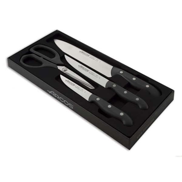 Kniv- och saxset Arcos MAITRE blad rostfritt stål NITRUM - Svart - 4 delar Svart