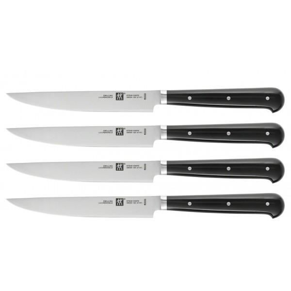 Steakknive - Zwilling - Design af Matteo Thun - Sæt med 4 - Blade i rustfrit stål - Sorte ABS-håndtag