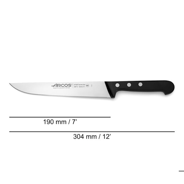 Arcos Universal 281504 Sniderkniv i Nitrum Steel, med Polyoxymethylen Mango och 19 cm blad i fodral.
