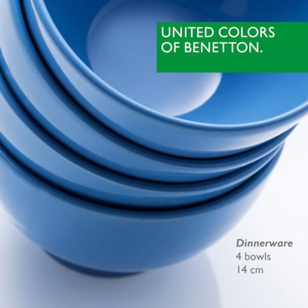 United COLOURS OF BENETTON - BE058 Set med 4 x 650 ml Loza Azul Casa Benetton-väskor, Gres