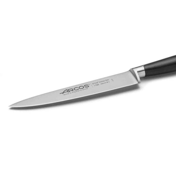 Keittiöveitsi Arcos Kyoto 178900 nitrum-teräksestä ja 16 cm terällä, kantokotelossa. Sort, Sølv