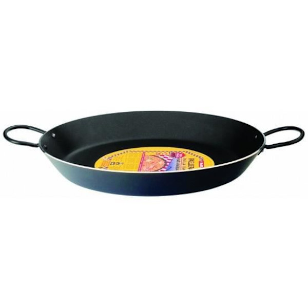 IBILI - Sort paellapande, 34 cm, aluminium, non-stick, 6 portioner