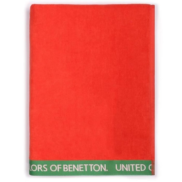 UNITED COLOURS OF BENETTON CASA Benetton Beach Handduk 90 x 160 cm 380 gsm Sammet 100 % Bomull Röd 90 x 160 cm