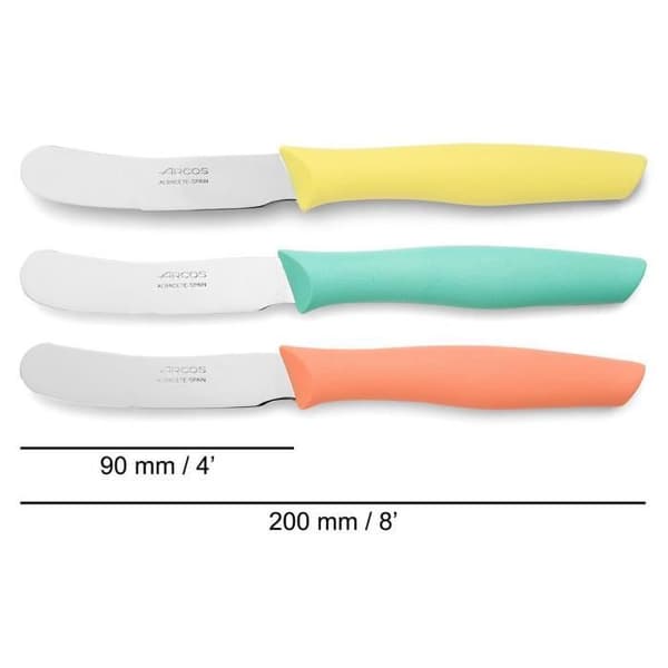 Knivset - ARCOS - Nova - 3 Tykke Smørknive - Nitrum® Rustfrit Stål - 90 mm