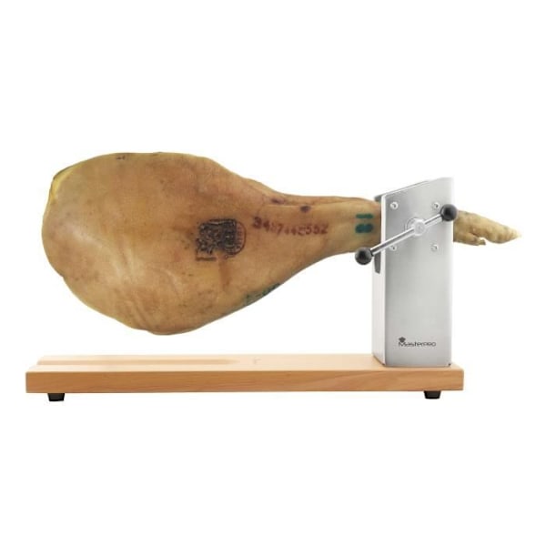 Bergner Q3454 Jamonero 62x30 cm Masterpro Collection, Træ/rustfrit stål, Krom