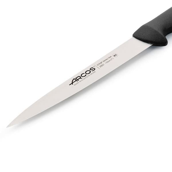 Sålkniv - Arcos - Prof 293125 - Nitrum rustfrit stål - Klinge 17 cm - Ergonomisk sort