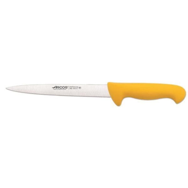 Filékniv Arcos Color - Prof 295200 med fickor i Nitrum rostfritt stål och ergonomisk mangogul polypropen med