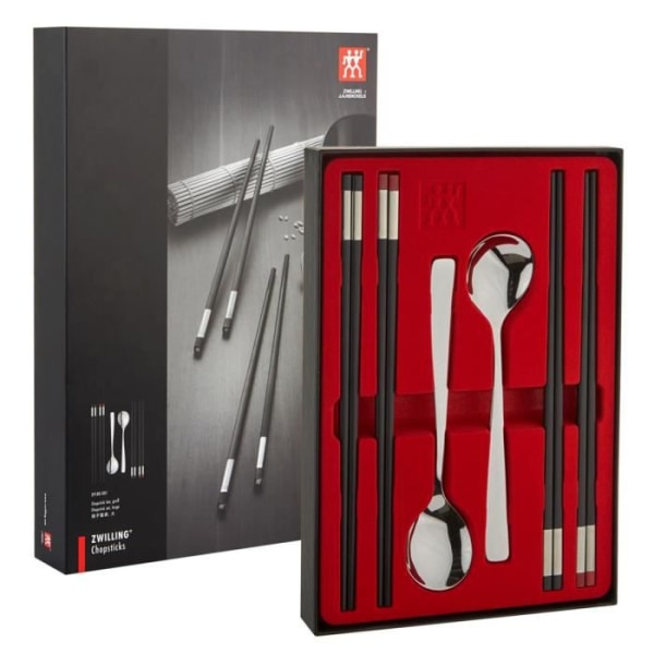 Spisepinde og skesæt - ZWILLING - 10 stykker - Plast og rustfrit stål - Rød farve - Elegant Röd