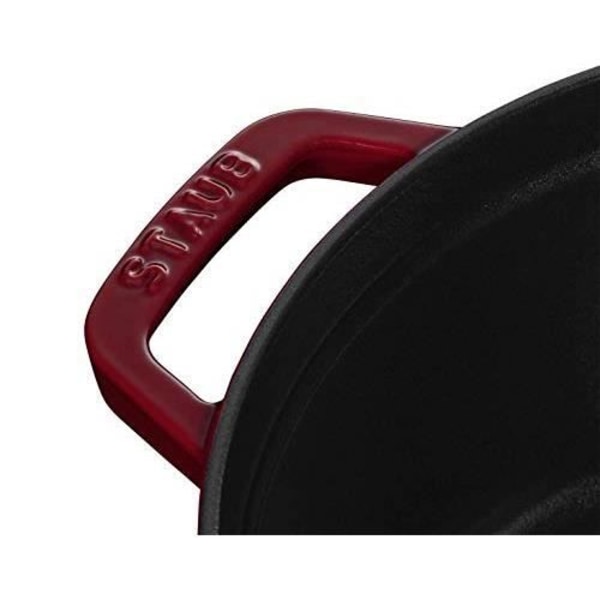 Staub 40502-294-0 Rund grydegryde med låg 24 cm 2,8 l matsort emalje indvendig gryde Bordeaux 40502-294-0