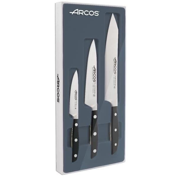 Knivæske - ARCOS - Manhattan - Rustfrit Stål - 3 Stykker - Sort
