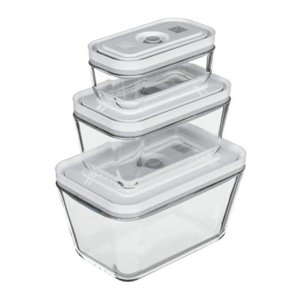 Vakuumbehållare - ZWILLING - Set om 3 - Glas - Rektangulär - S/M/L