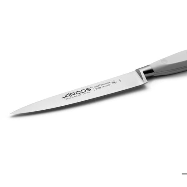 Solefileter - ARCOS - Riviera - 17 cm - Fleksibelt blad - Rustfrit stål Vit, Silver