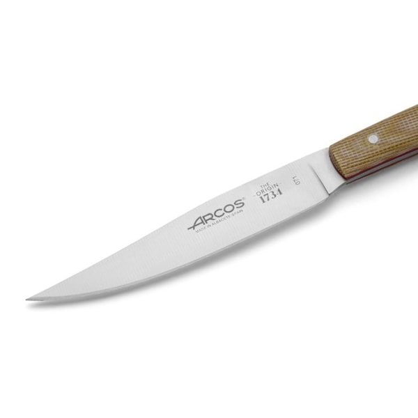 Arcos-sarjan pöytäveitset, pöytäveitset 4 kpl, ruokailuvälineveitset, 110 mm ruostumaton teräs Nitrum terän reuna, H Beige med några röda linjer